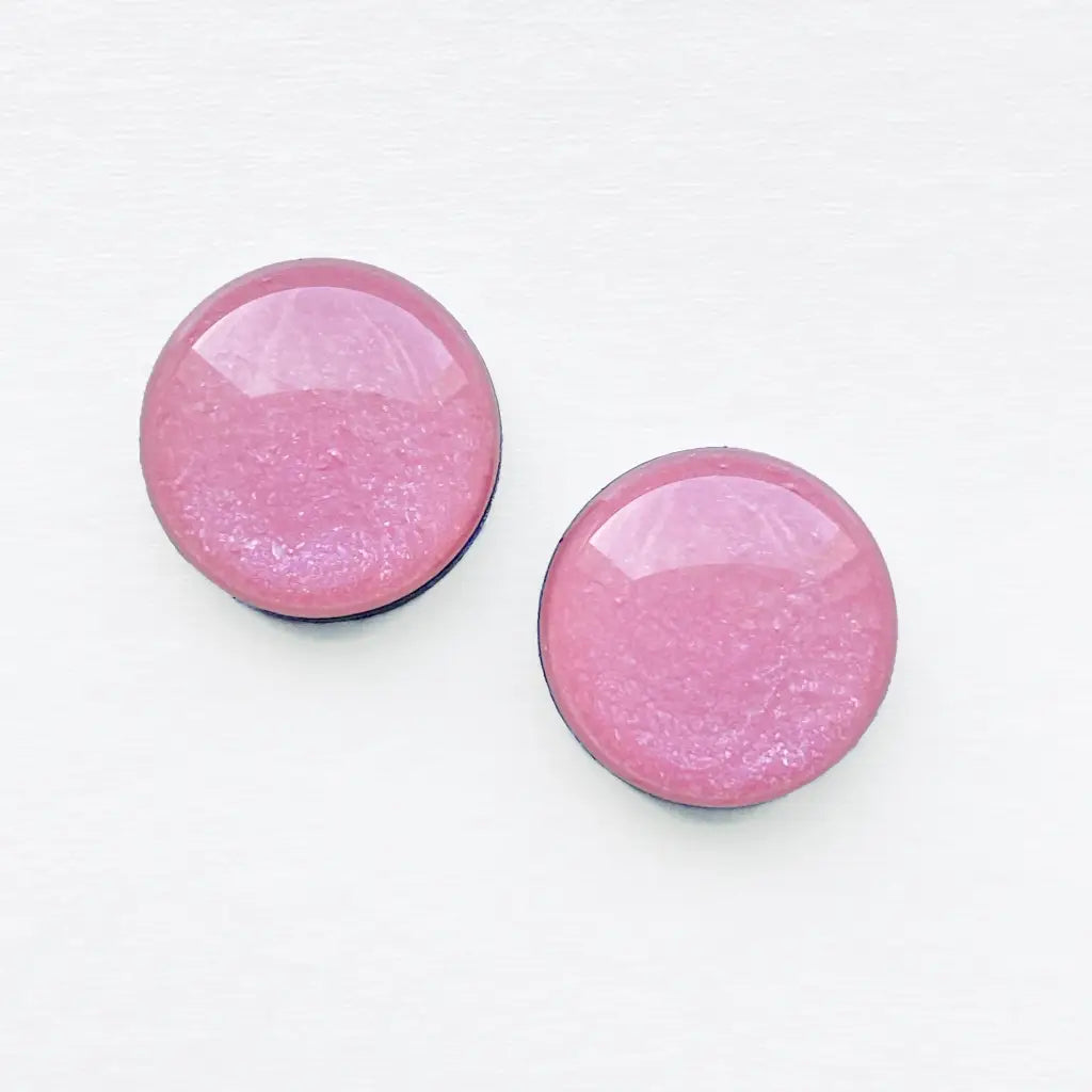 Brights Collection Wood Stud Earrings - 6.5mm / Light Pink - Resin Wood Stud Earrings