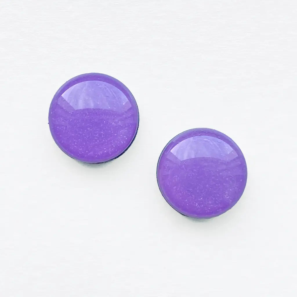 Brights Collection Wood Stud Earrings - 6.5mm / Light Purple - Resin Wood Stud Earrings