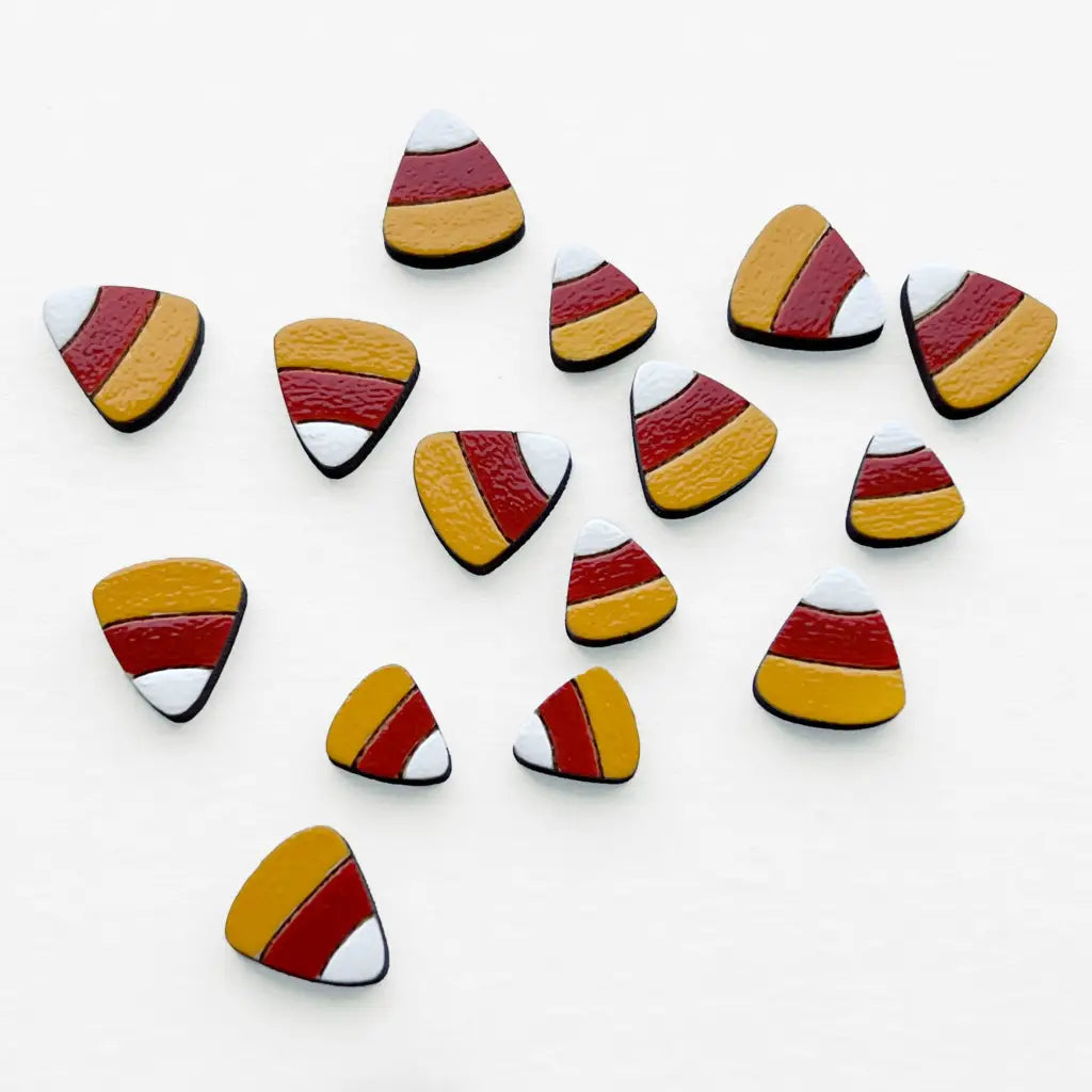 Candy Corn Wood Stud Earrings