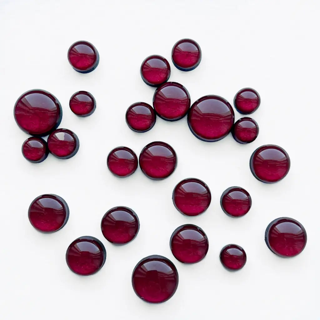 Cranberry Red Wood Stud Earrings - Resin Wood Stud Earrings Glossy cranberry red resin stud earrings with titanium posts. Lightweight and hypoallergenic, these bold earrings add a pop of color to any look, day or night.