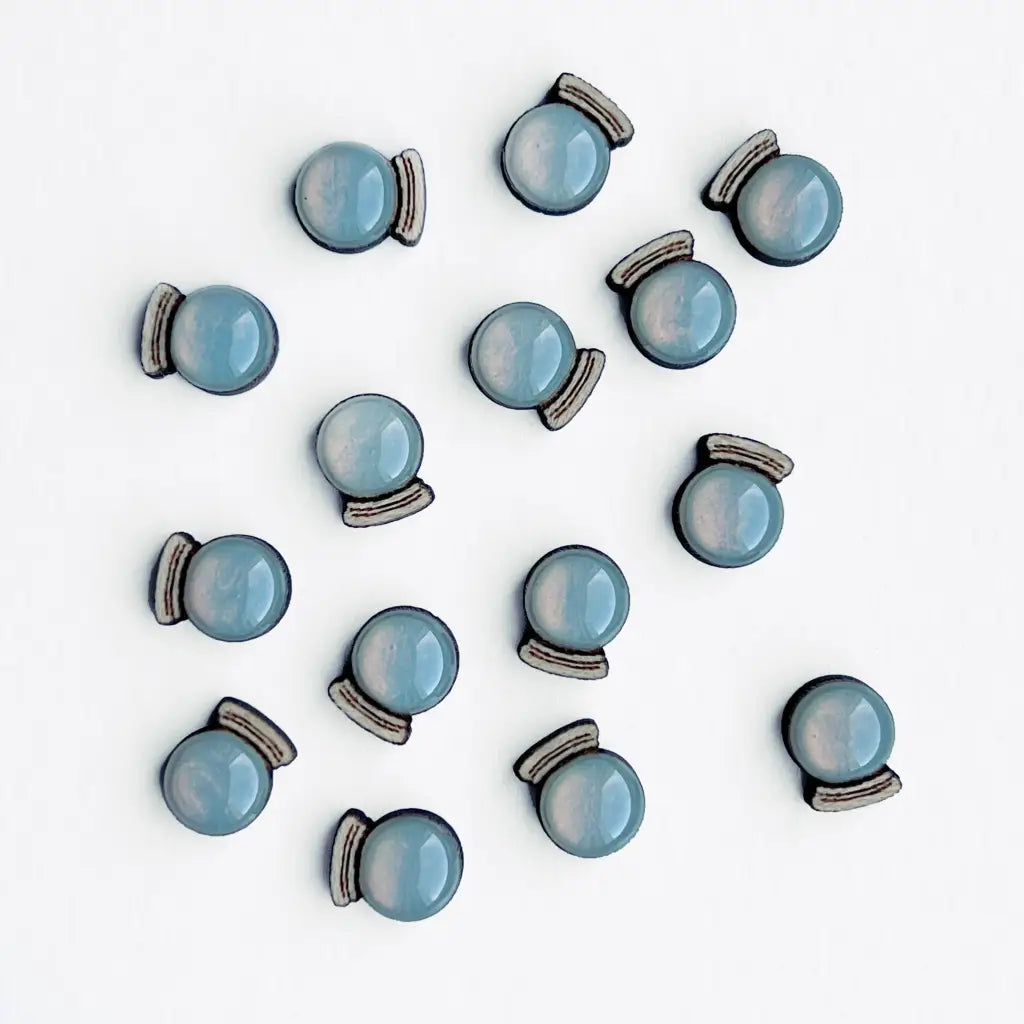 Crystal_Ball_Wood_Stud Earrings