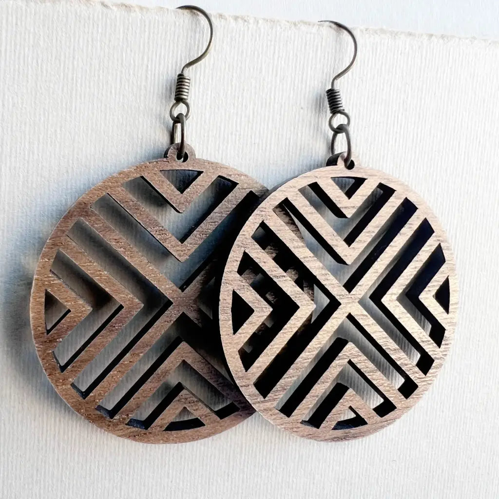Estelle Wood Drop Earrings - 1.5 Inch - Natural Wood Drop Earrings