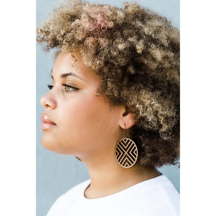 Estelle Wood Drop Earrings - 2 Inch - Natural Wood Drop Earrings