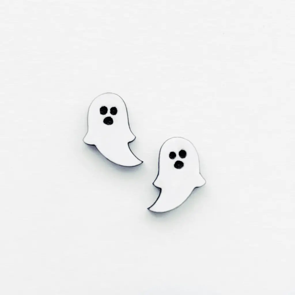 Ghost Wood Stud Earring 03
