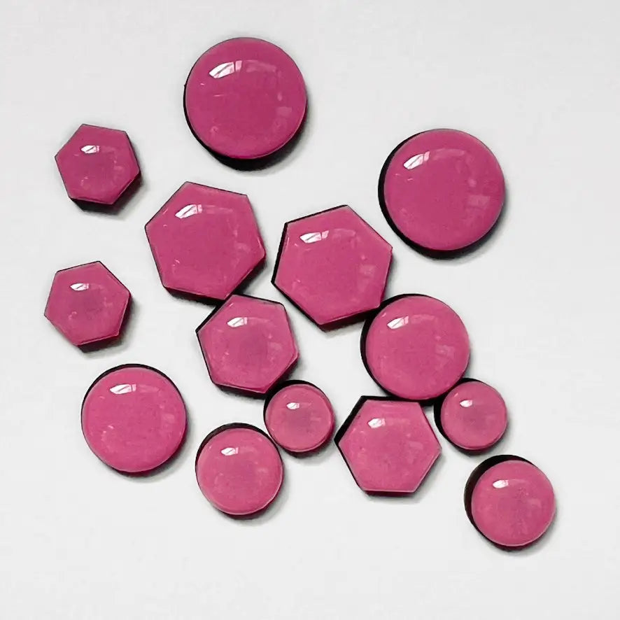 Malibu Pink Wood Stud Earrings - Resin Wood Stud Earrings Shop geometric pink wood stud earrings with a glossy resin finish and titanium posts. Lightweight, hypoallergenic, and perfect for a bold, modern look.