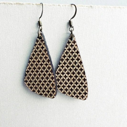 Memphis Wood Drop Earrings - 1.5 Inch - Natural Wood Drop Earrings