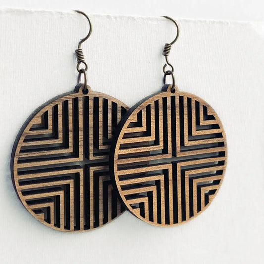 Stella Wood Drop Earrings - 1.5 Inch - Natural Wood Drop Earrings