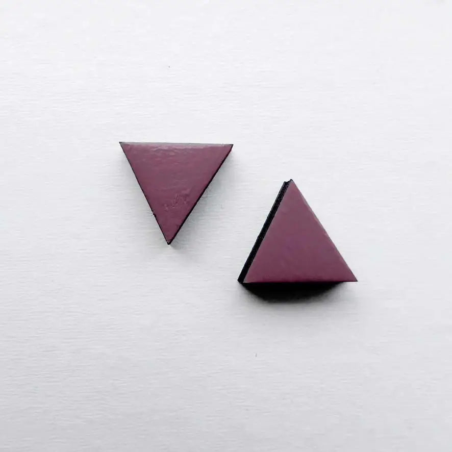 Triangle Wood Stud Earrings Prairie Rose