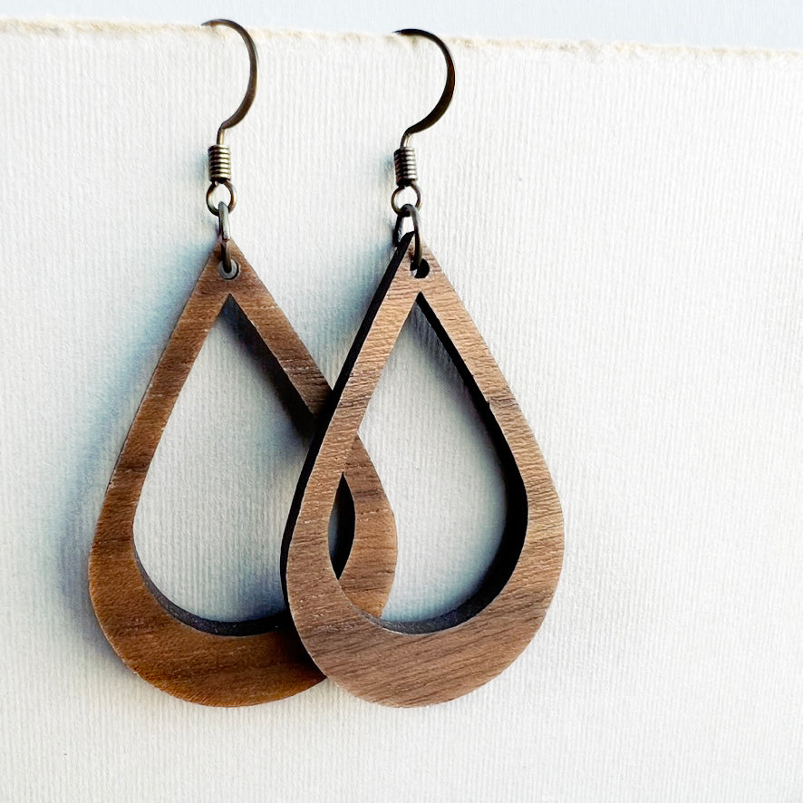 Amelia Wood Drop Earrings