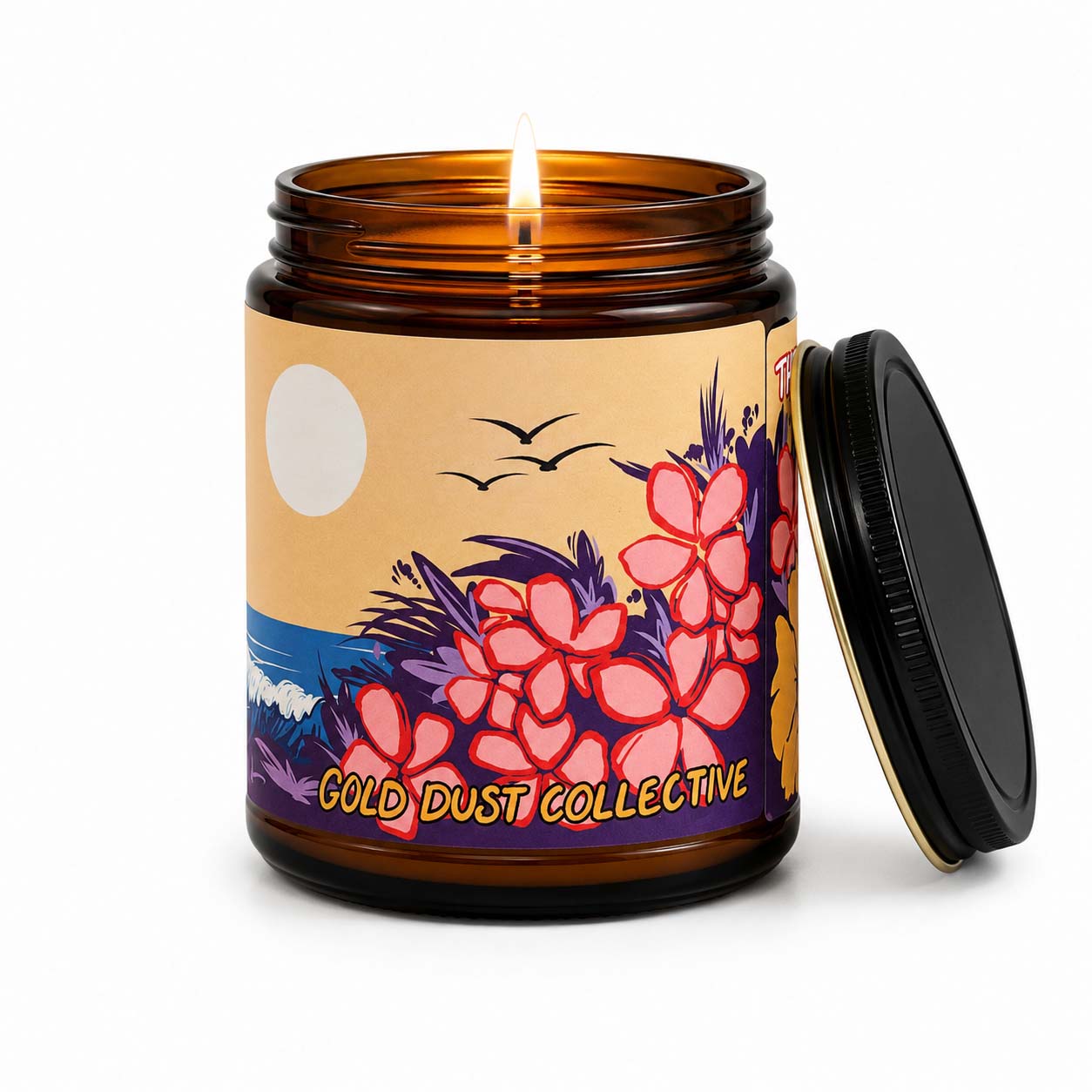 Bahama Mama Coconut Lime and Mint Scented Candle with Flame