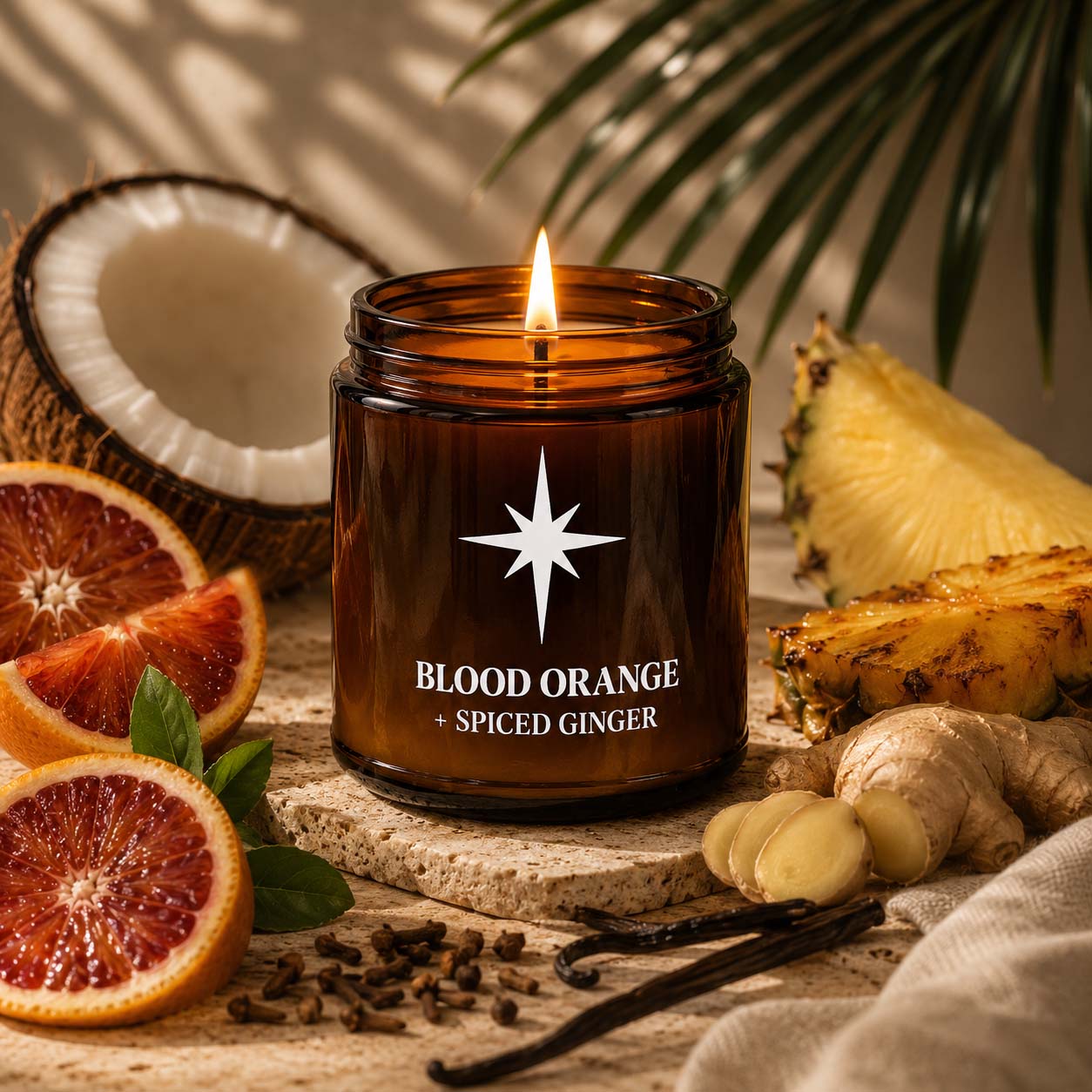 Blood Orange and Spiced Ginger Scented Candle Lifestyle
