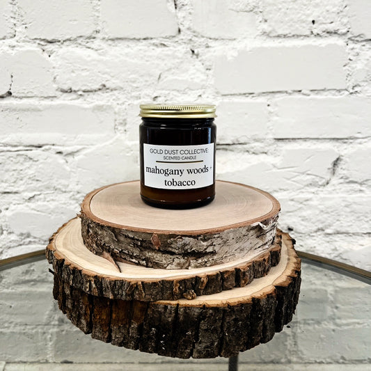 Mahogany Woods + Tobacco Scented Candle