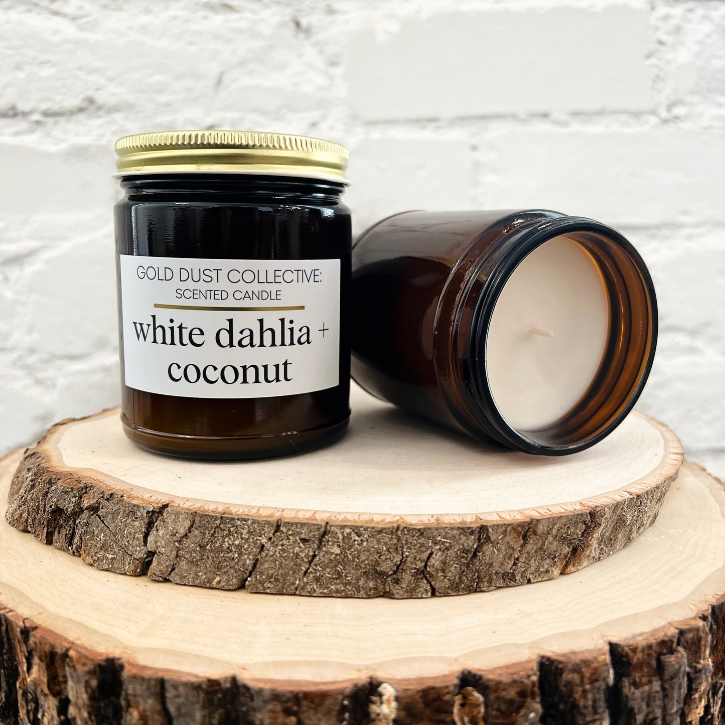 White Dahlia + Coconut Scented Candle