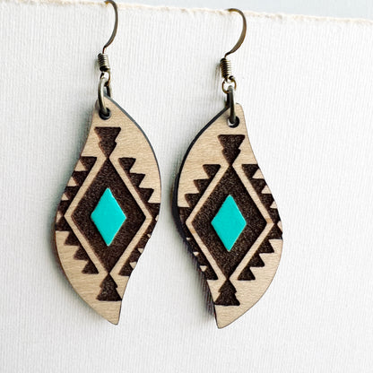 Cheyenne Wood Drop Earrings