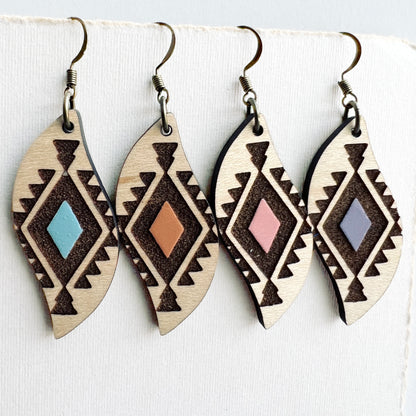 Cheyenne Wood Drop Earrings