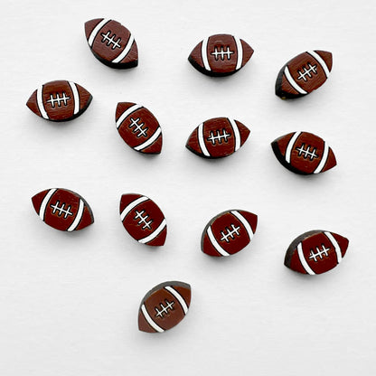 Football Wood Stud Earrings