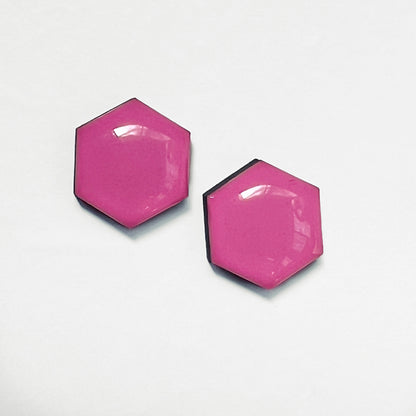 Malibu Pink Wood Stud Earrings