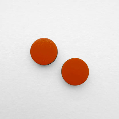 Circle Painted Wood Stud Earrings