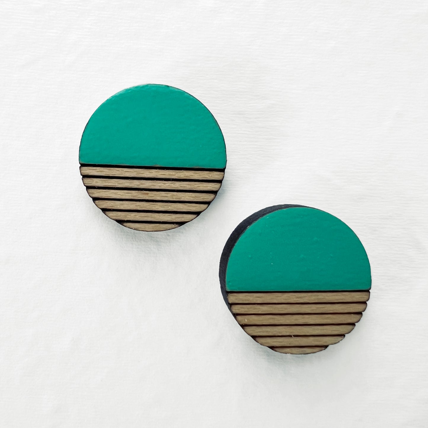 Retro Wood Stud Earrings