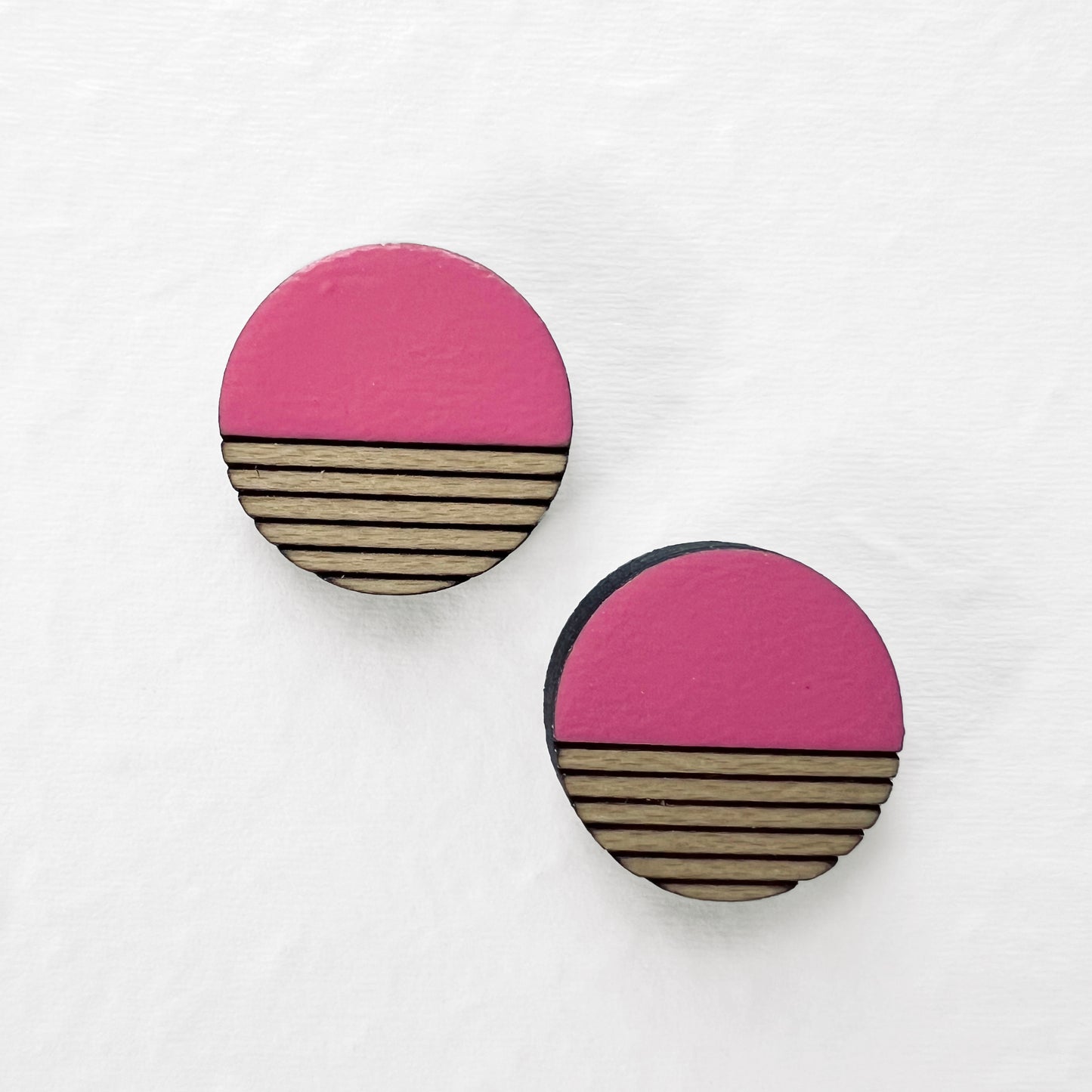 Retro Wood Stud Earrings