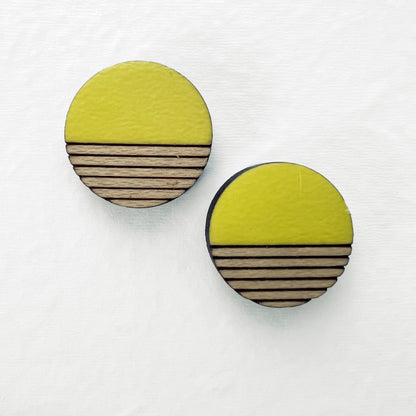 Retro Wood Stud Earrings