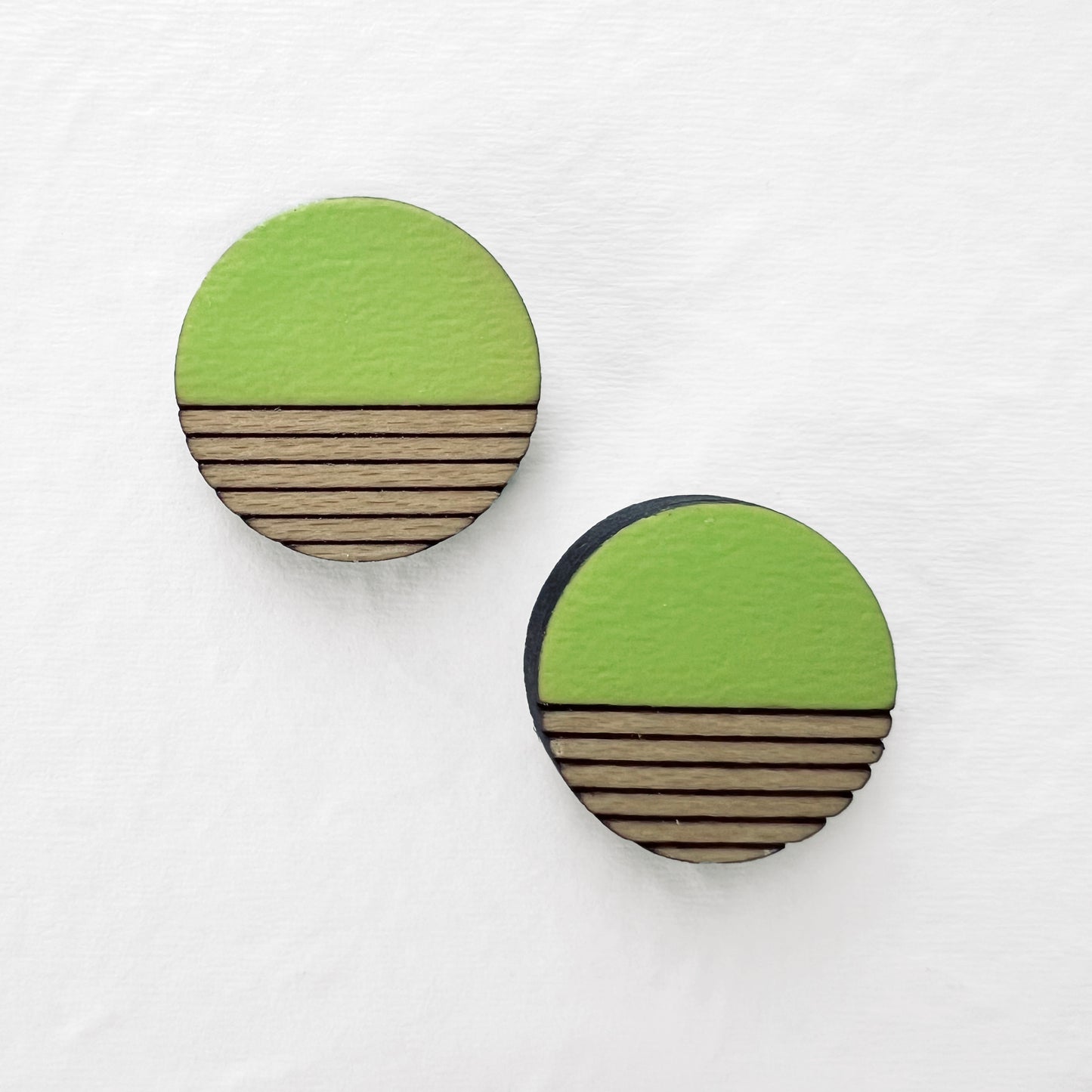 Retro Wood Stud Earrings