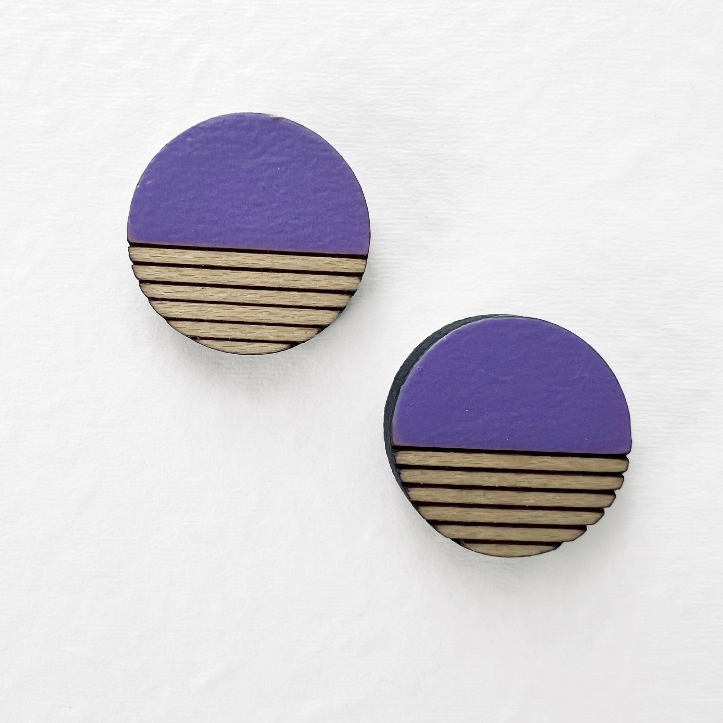 Retro Wood Stud Earrings