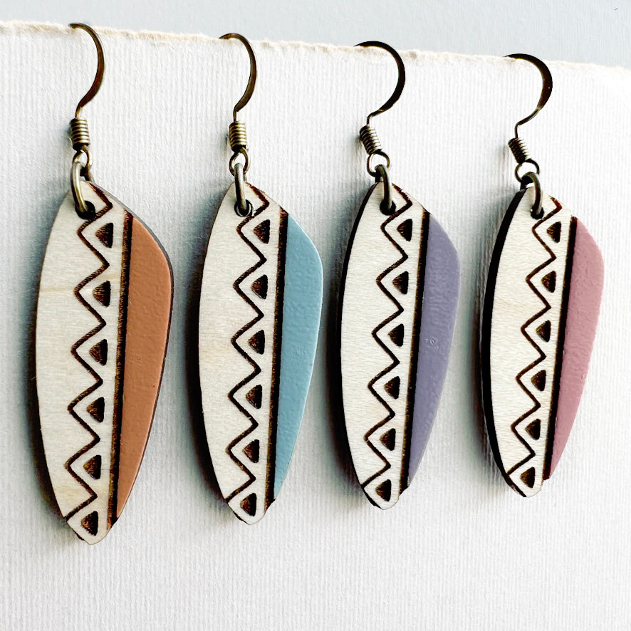 Shelby Wood Drop Earrings