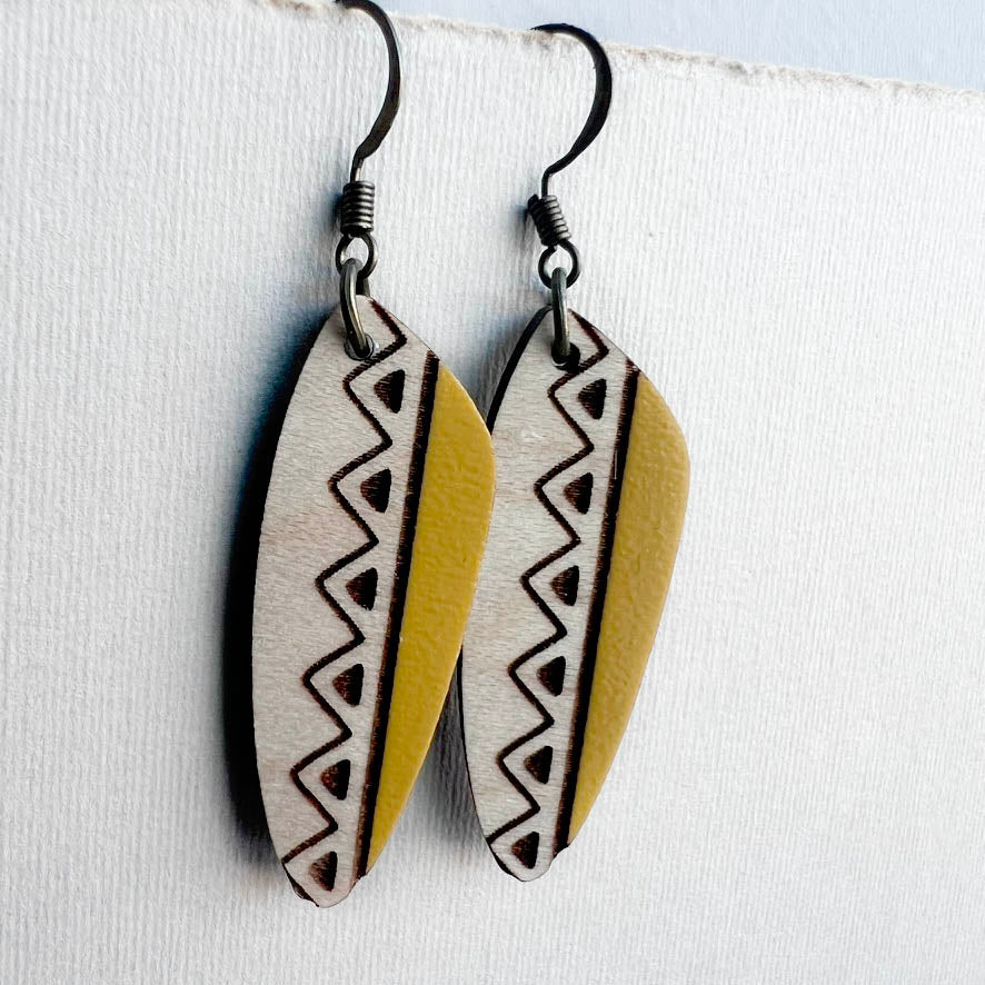 Shelby Wood Drop Earrings