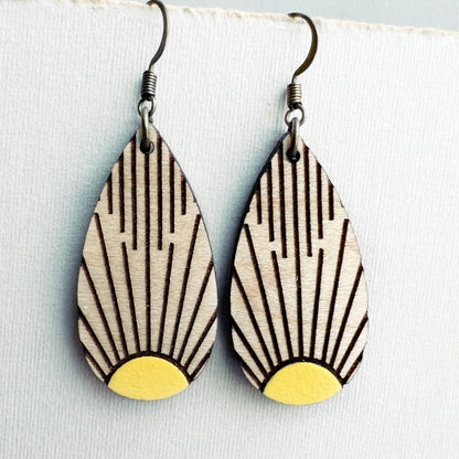 Sol Wood Drop Earrings