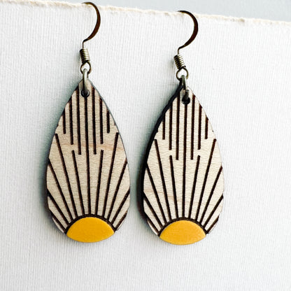 Sol Wood Drop Earrings