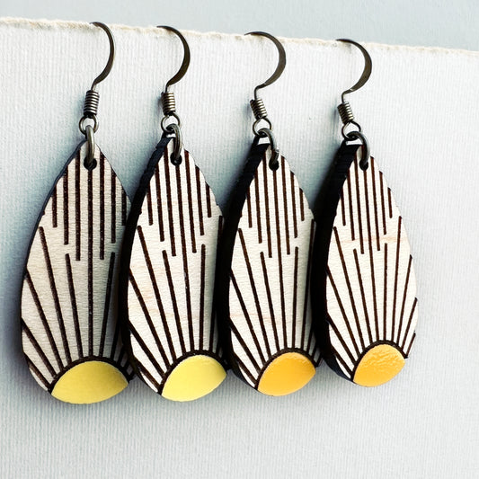 Sol Wood Drop Earrings