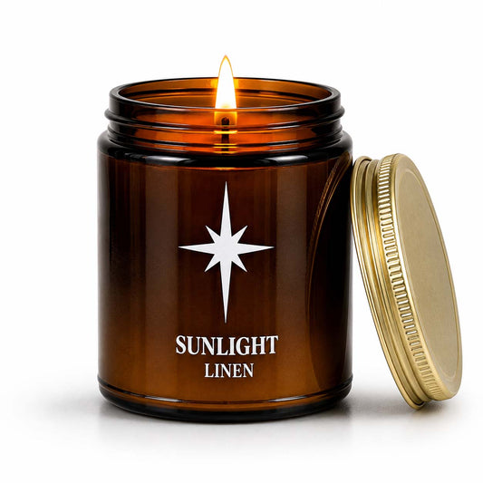 Sunlight Linen Scented Candle with Flame