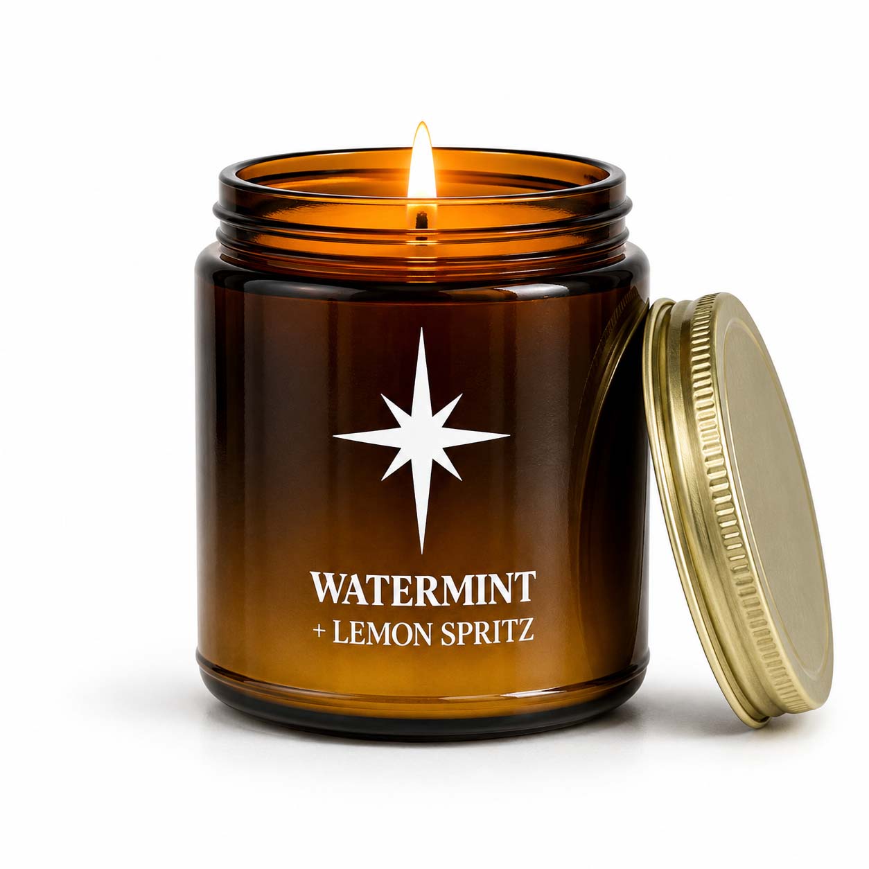 Watermint and Lemon Spritz Scented Candle with Flame