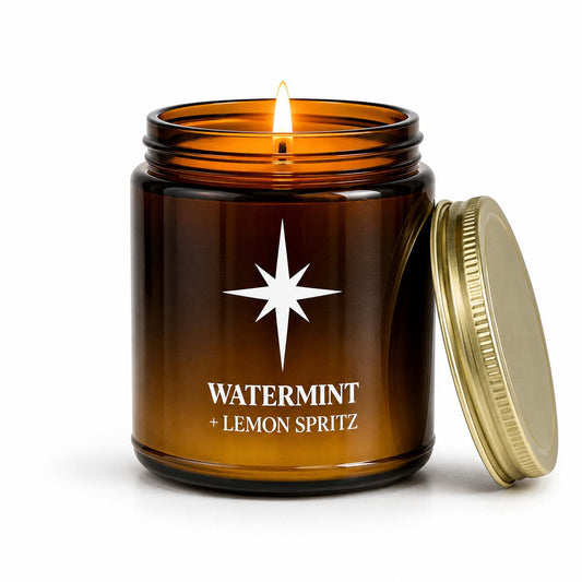 Watermint and Lemon Spritz Scented Candle with Flame