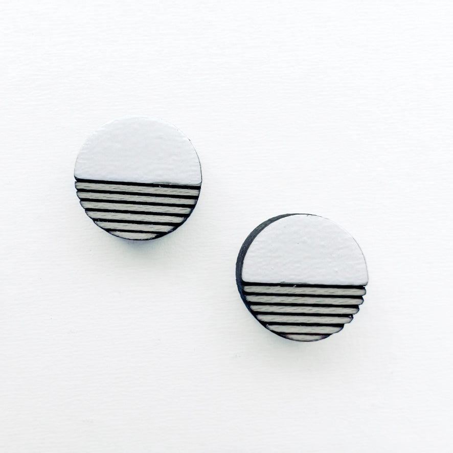 Retro Wood Stud Earrings