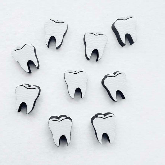 Wisdom Tooth Wood Earring Studs Tattoo Flash