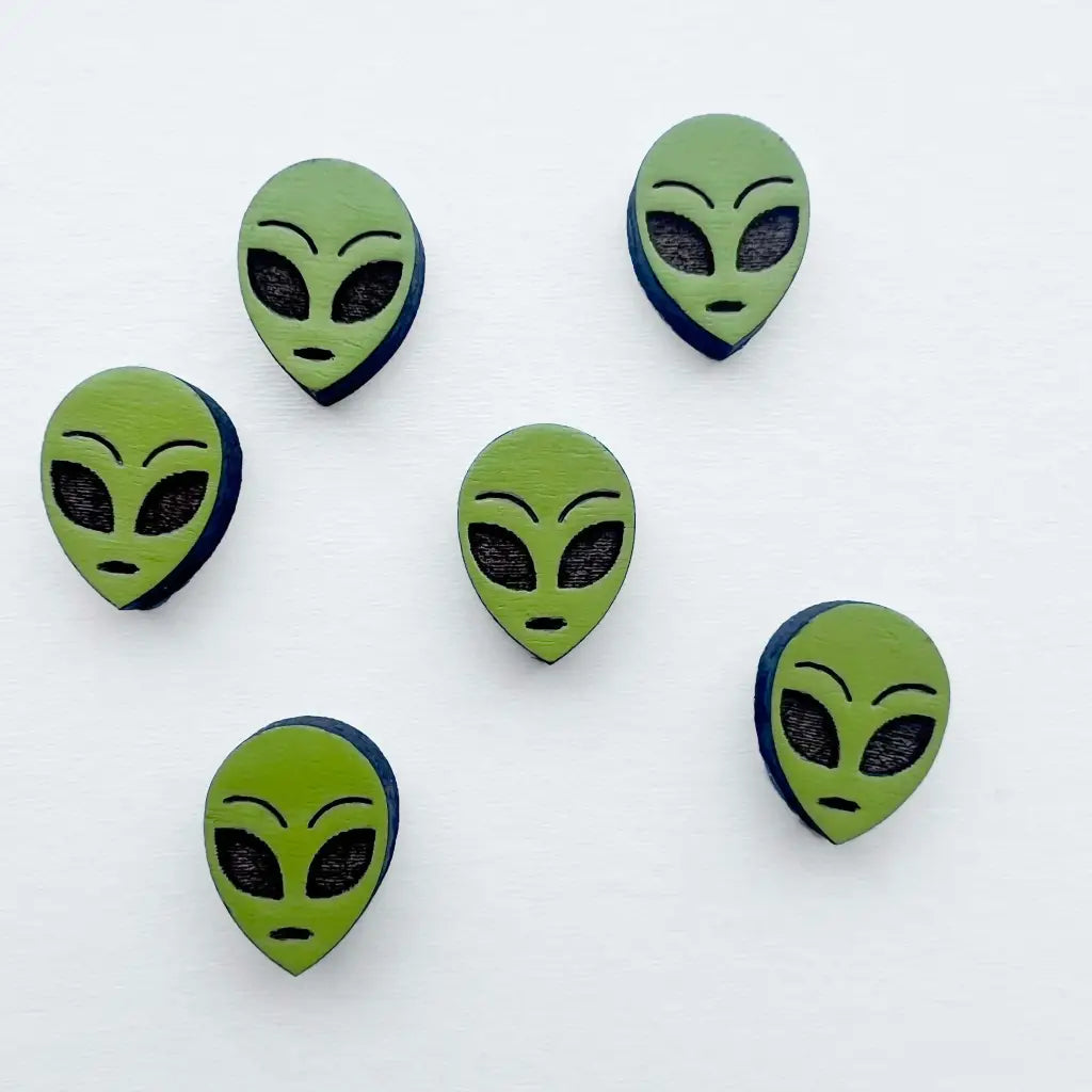 Alien-_Invasion_Wood_Stud_Earrings_Titanium Post