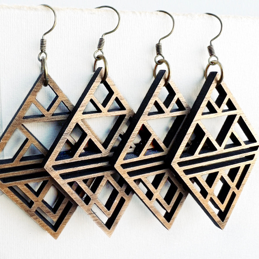 Ayla Wood Drop Earrings - Natural Wood Drop Earrings