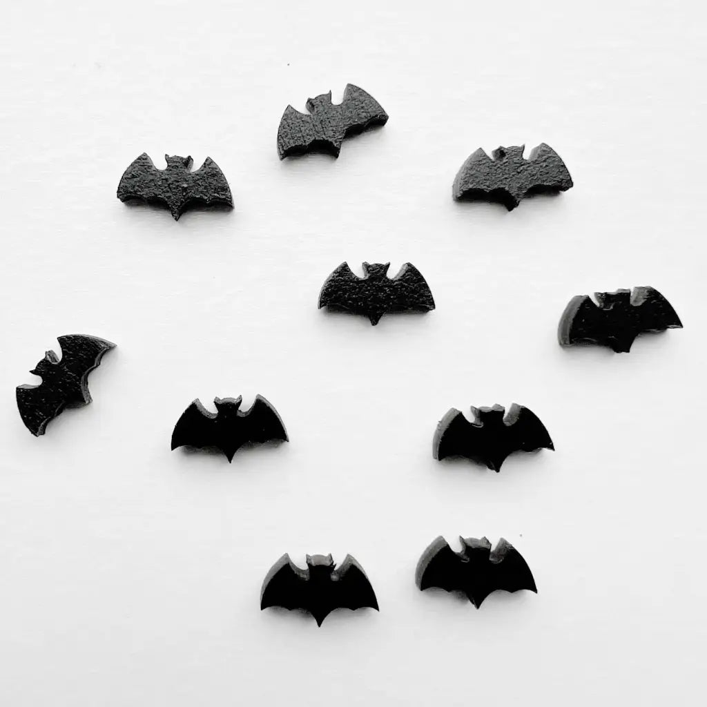  Black Bat wood stud earrings 