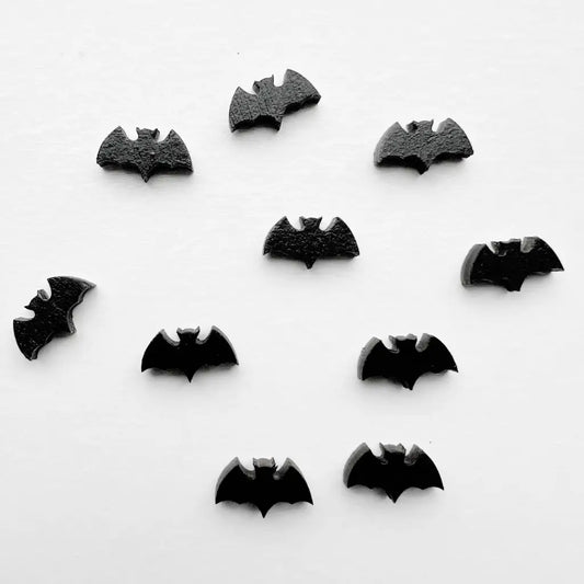  Black Bat wood stud earrings 