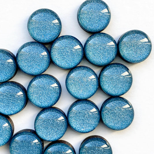 Blue Cosmo Wood Stud Earrings - Resin Wood Stud Earrings