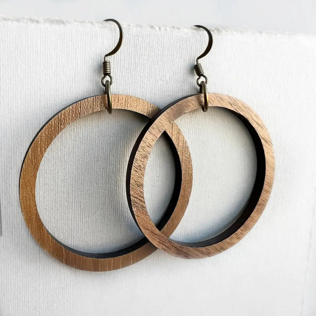 Chloe Wood Drop Earrings - 1.5 Inch - Natural Wood Drop Earrings