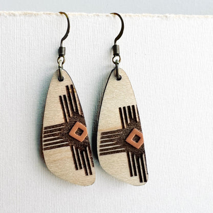 Dakota Wood Drop Earrings - 1.5 Inch / Sun Dune Orange - Painted Wood Drop Earrings