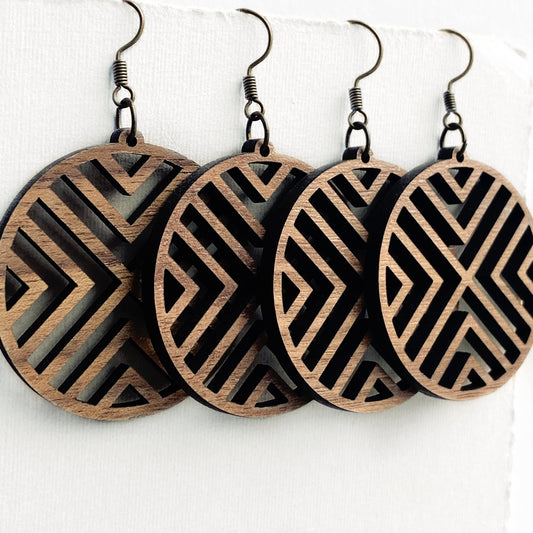 Estelle Wood Drop Earrings - 1.75 Inch - Natural Wood Drop Earrings