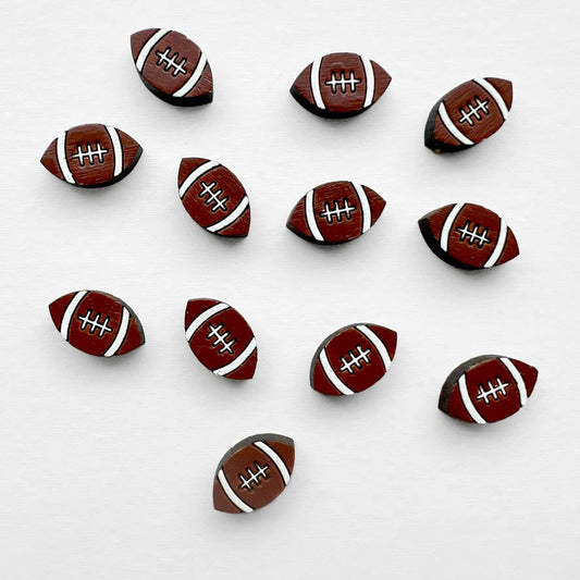 Football Wood Stud Earrings - Painted Wood Stud Earrings