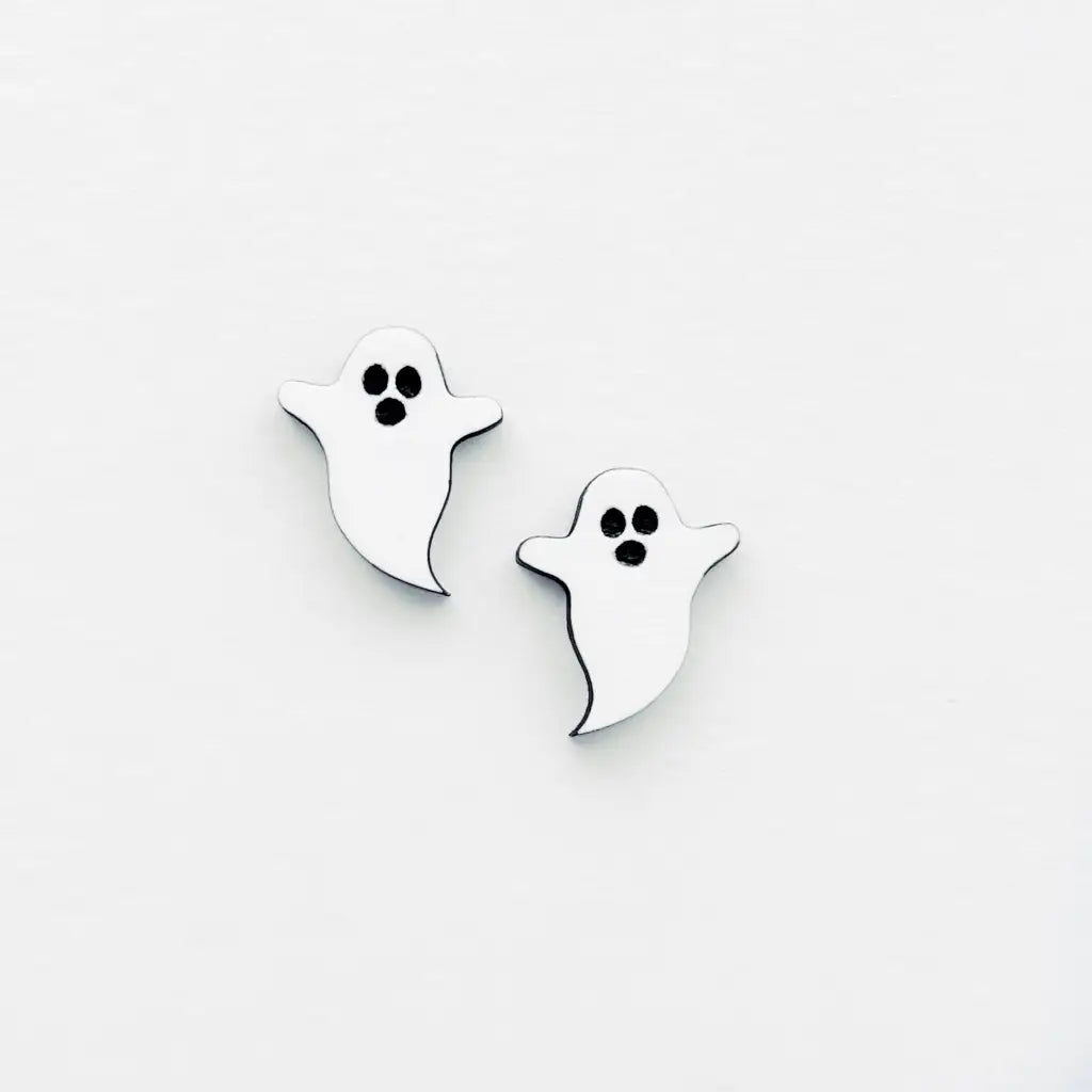 Ghost Wood Stud Earring 02