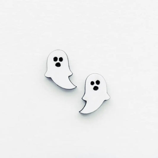 Ghost Wood Stud Earring 03