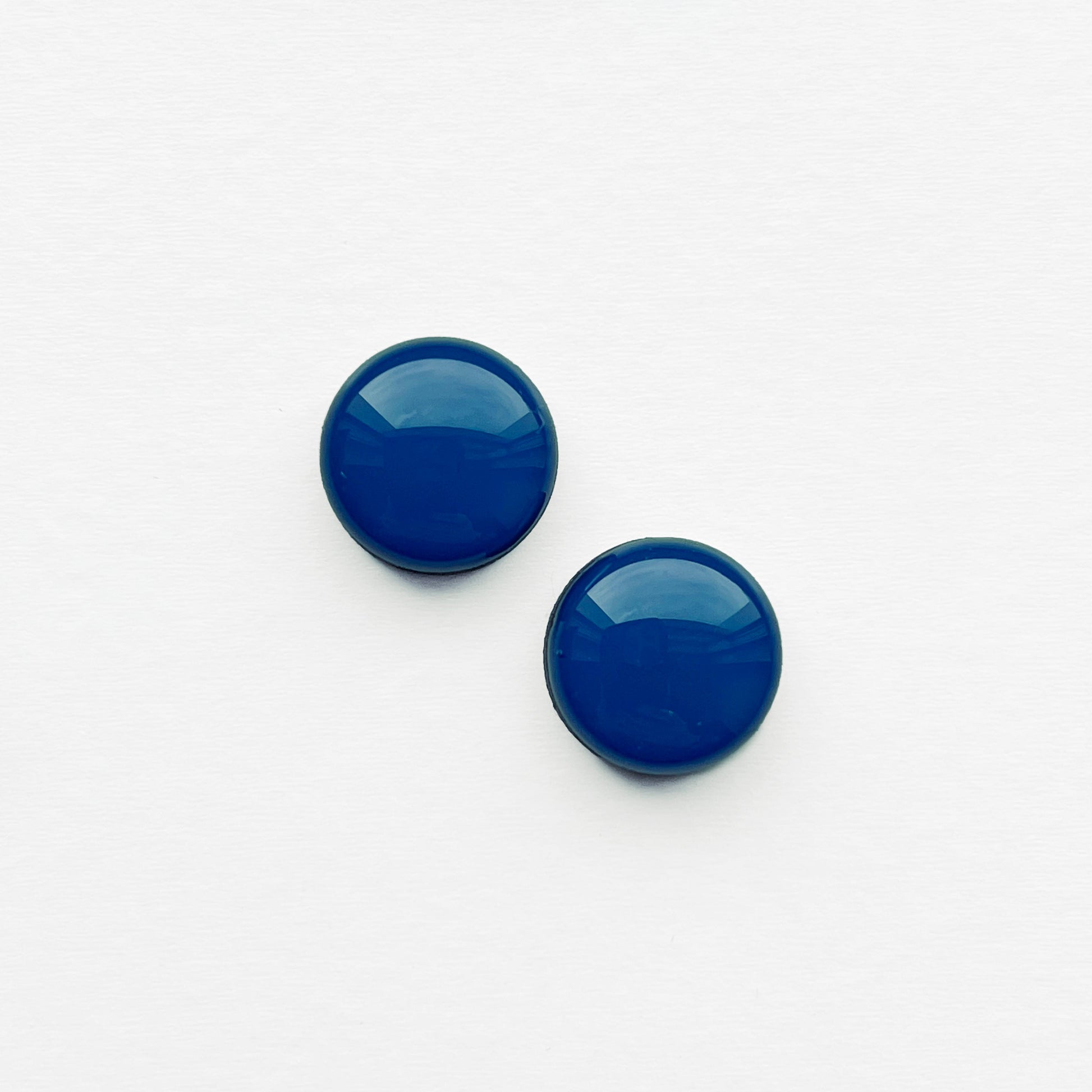 Howl At The Moon Blue Wood Stud Earrings - 6.5MM - Resin Wood Stud Earrings