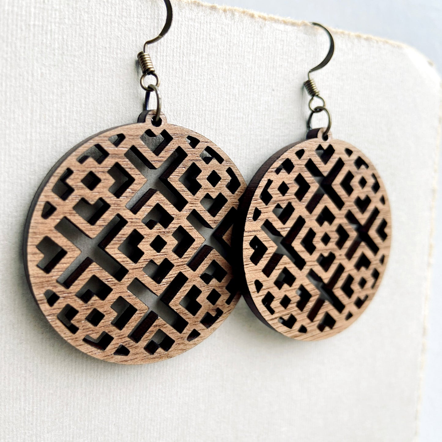 Jackie Wood Drop Earrings - Walnut / 1.5 Inch - Natural Wood Drop Earrings